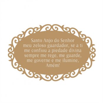 Placa Oração Santo Anjo