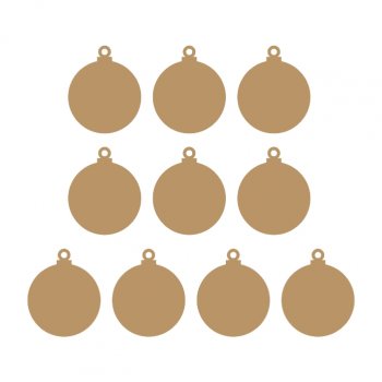 Kit com 10 Bolas de Natal em MDF (P-M-G)