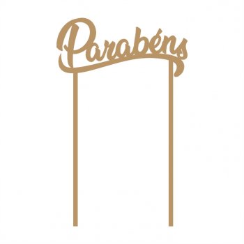Topper de Bolo Parabéns Nº 1 em MDF