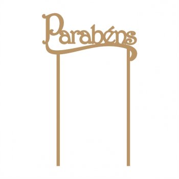Topper de Bolo Parabéns Nº 2 em MDF
