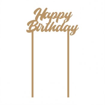 Topper de Bolo Happy Birthday em MDF