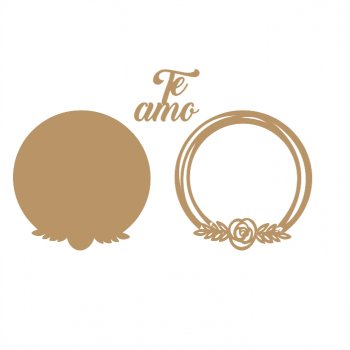 Aro + Base com Frase Te Amo (P-M-G)