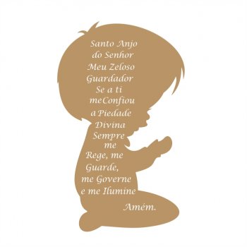 Menino com Oração Santo Anjo