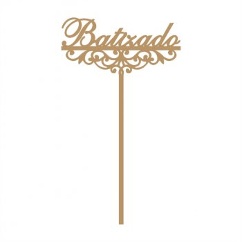 Topper de Bolo para Batizado em MDF