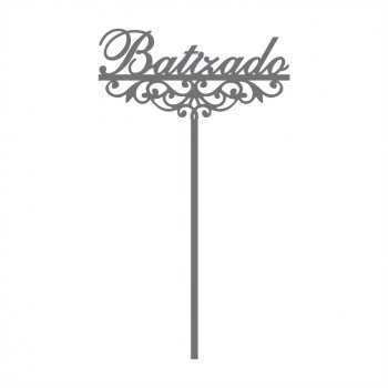 Topper de Bolo em Acrílico Espelhado para Batizado (PRATA ou DOURADO)