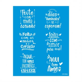 Stencil CR Laser Frases Carinho - 20x25
