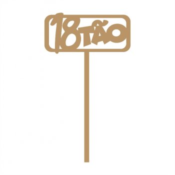Topper de Bolo 18 Anos em MDF