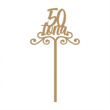 Topper de Bolo Cinquentona - Nº 2 em MDF