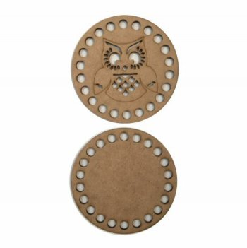 Base + Tampa Coruja para Crochê em MDF 15 cm
