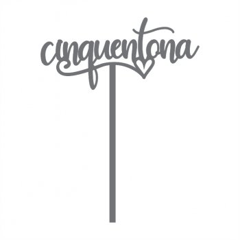 Topper de Bolo em Acrílico Espelhado Cinquentona - Nº 1 (PRATA ou DOURADO)