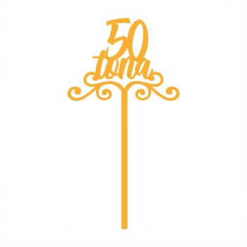 Topper de Bolo em Acrílico Espelhado Cinquentona - Nº 2 (DOURADO ou PRATA)