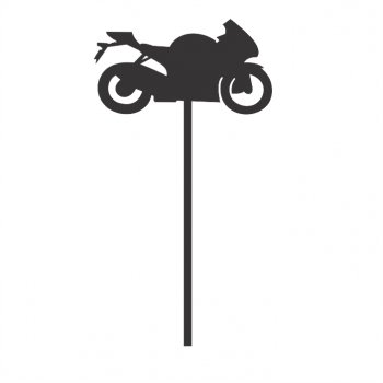 Topper de Bolo Motocicleta em Acrílico PRETO
