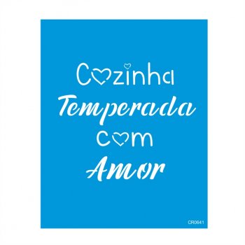 Stencil CR Laser Cozinha com Amor - 20x25