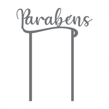 Topper de Bolo em Acrílico Parabéns Nº 4 (M-G)