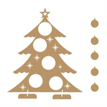 Arvore de Natal Vazada com 5 Bolas