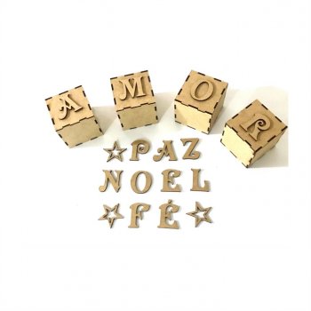 Kit com 4 Cubos + Palavras