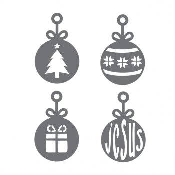 Kit com 4 Bolas de Natal "JESUS" em Acrílico Espelhado