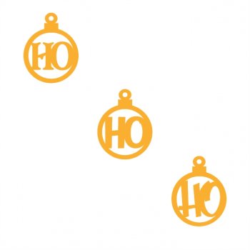 Kit com 3 Bolas de Natal "HO HO HO" em Acrílico Espelhado