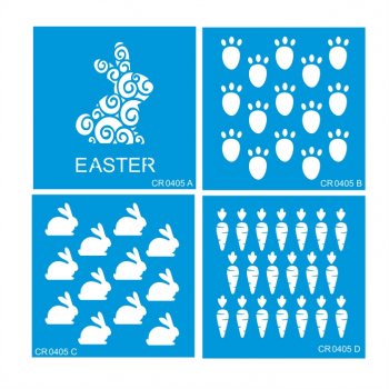 Kit com 4 Mini Stencil CR Laser Nº 10 - 10x10