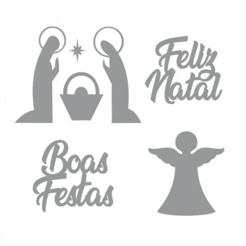 Kit com 4 Apliques Natal em Acrílico