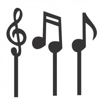 Mini Topper de Bolo Notas Musicais em Acrílico Preto