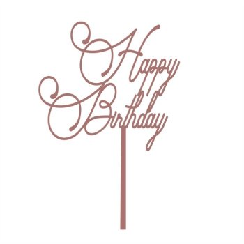 Topper de Bolo em Acrílico Happy Birthday Nº 3