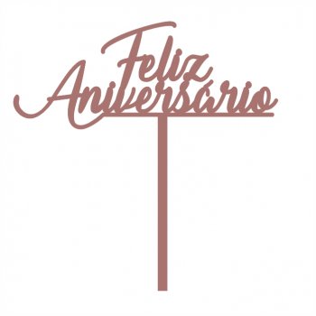 Topper de Bolo  em Acrílico Feliz Aniversário Nº 1 (M-G)