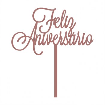 Topper de Bolo em Acrílico Feliz Aniversário Nº 2 (M-G)